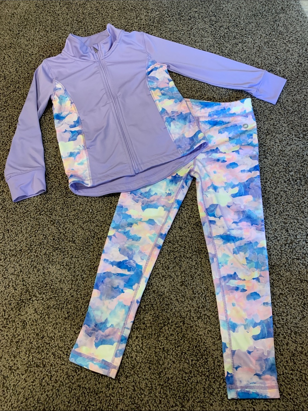 💖2/$60💖Joe Fresh Lavender Purple & Pastel Watercolor Girls Active Set